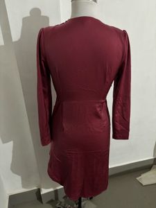 Burgundy Ruched Bodycon Dress