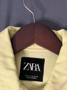 ZARA neon Green Denim Jacket