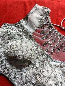 Embroidered Silver Blouse (Sale)