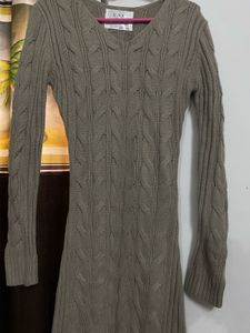 Winter Knitted Sweater Dress Long Sleeve