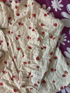Beige Shirt With Strawberry Print