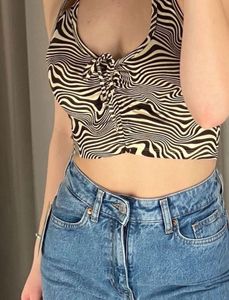 Y2K Pinterest H&M Halterneck Crop Too