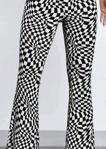 Checkered Print Flared Pants