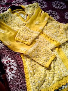 Yellow Lucknowi Chicken Curry Kurta