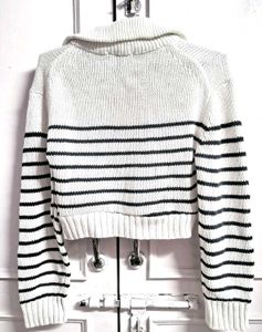 Striped Knit Pullover Sweater