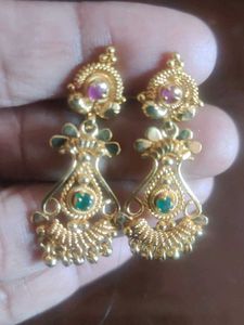 Elegant Gold Tone Stud Earrings