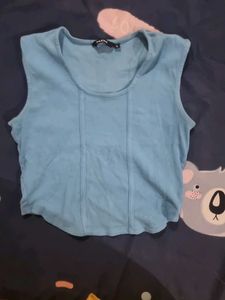 crop top , light blue ,very cutesy