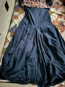 Navy Blue Floral Accent Dress