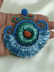 Blue Big Earrings