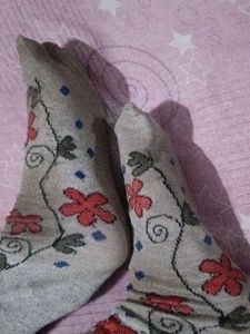 Cute Floral Print Socks(Used)