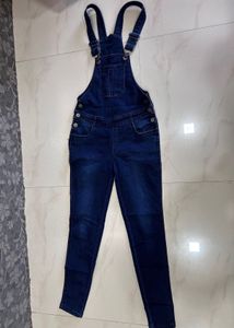 Women’s Solid Blue Fit Dungarees