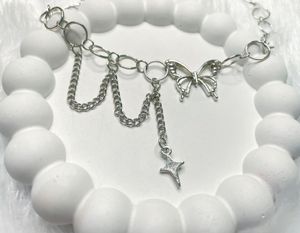 Butterfly & Star Charm Silver Chain