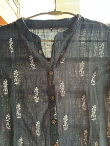 Printed Navy Blue Top