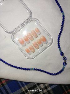 Handmade Costumized Press-On Nails with Bow Design