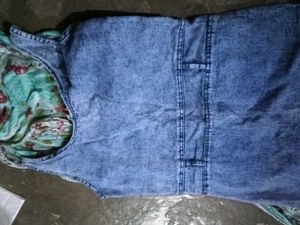 Denim Dress with Heart for girls
