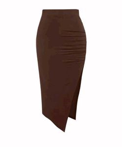 Crop Top With High Waisted Side Split Skirt