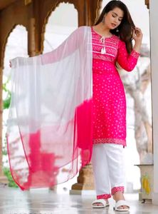 Elegant Pink Cotton Suit Set