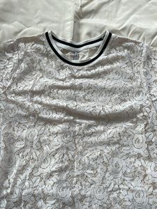 White Lace Floral Top