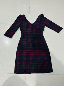 Plaid Padded Mini Dress