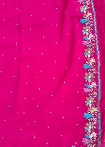 Pink colour hend work saree