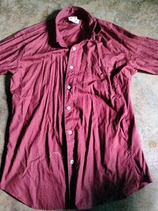 Maroon Button-Down Shirt
