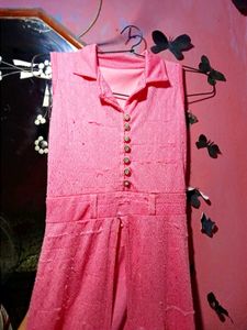 Pink Sleeveless Jumpsuit