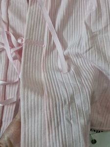 Pink Lace Trim Long Sleeve Top