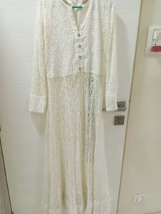 Elegant White Lace Kurta