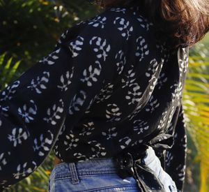Block Printed Wrap Around Top