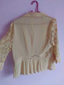 Lace Sleeve Blazer