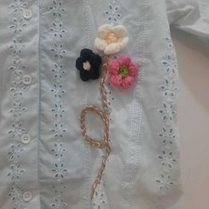 Eyelet Embroidered Floral Shirt