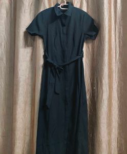 Black Shirt Dress with Belt