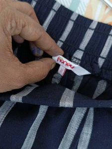 Striped B &amp;W Trousers Pantaloons