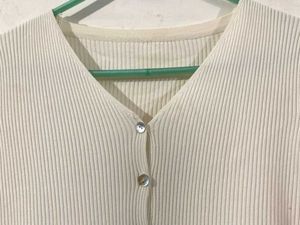 white button crop top