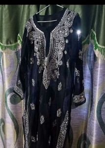 Elegant Black Chikankari Kurta