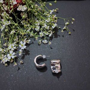 Square Silver Stud Earrings