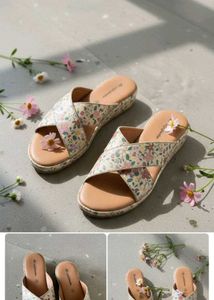 Floral Print Wedge Heels