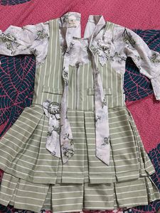 Girls Floral Striped Dress