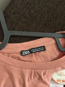 Zara Knotted Crop Top - Peach