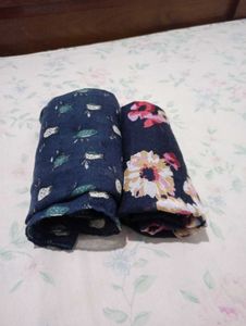 two printed hijabs