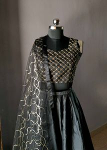 Black Golden Lehenga