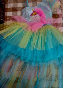 Rainbow Unicorn Tulle Dress