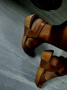 Leather Wedge Sandals