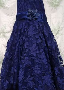 Size:7-8 ,Blue/Navy Blue ,Long Party Wear Dress For Kids
