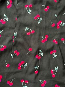 Cherry Print Tie-Strap Mini Dress