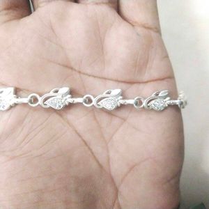 Pure Silver CZ Adjustable Hand Bracelet