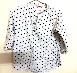 White Polka Dot Top