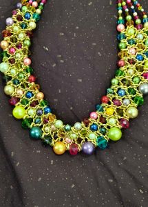 Colorful Beaded Chain Necklace