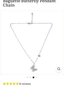 Beautiful Stoned Silver Butterfly Pendant Chain