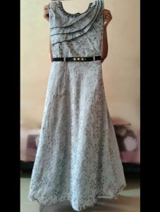 Elegant Silver Maxi Dress